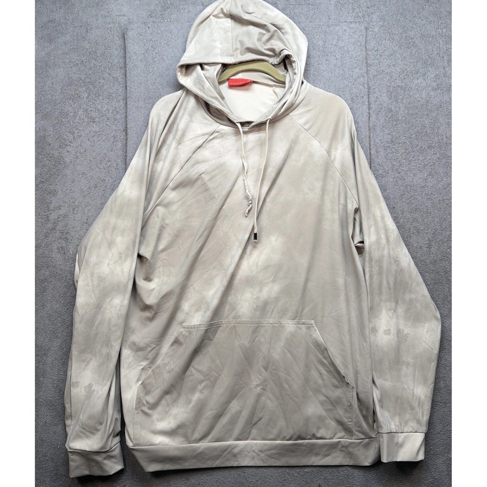 Redvanly Hoodie Men's Beige Performance‎ Stretch Activewear Pullover XL